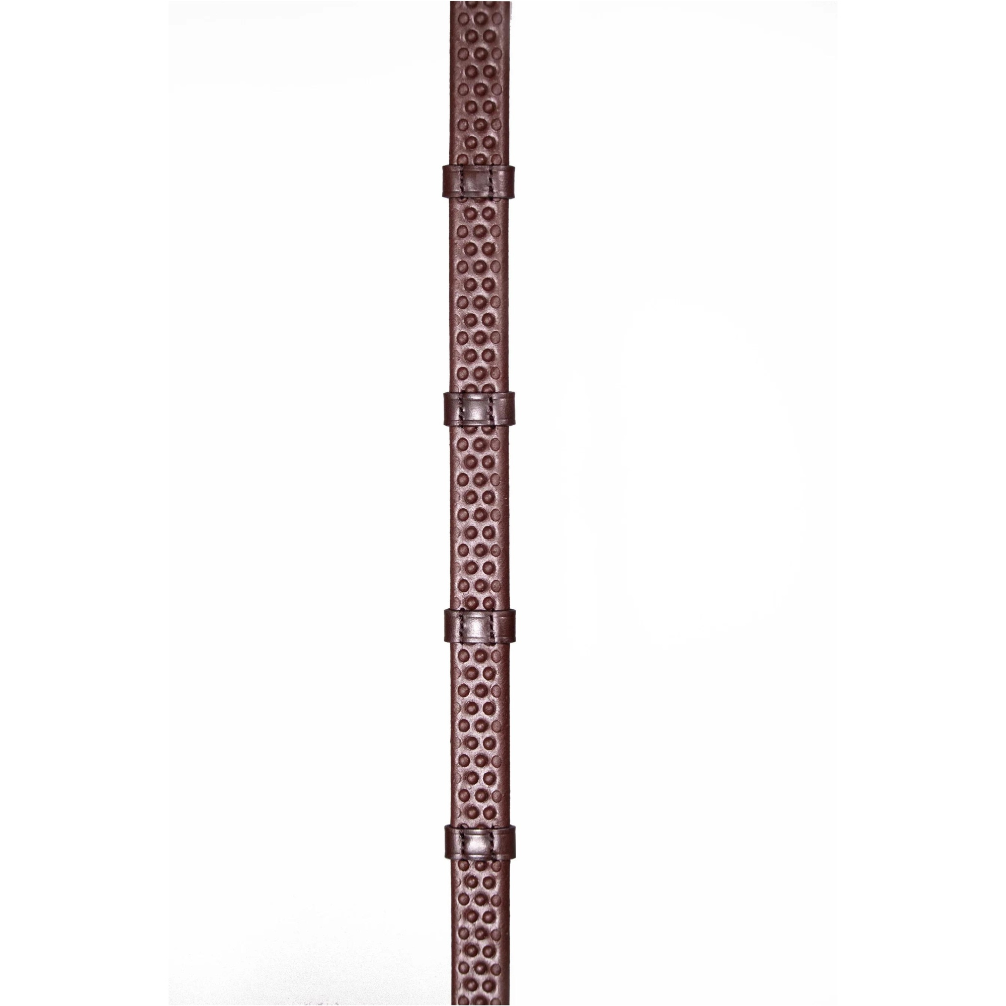 Henry James BioThane Bio Grip Hybrid Rubber Reins with Leather Stoppers RR5 - BROWN